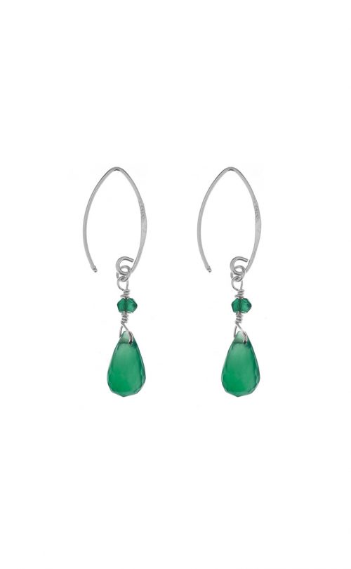 Kissed earrings Green Onyx Silver
