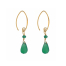 Kissed earrings Green Onyx Gold