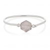 Flow Bracelet Rose Quartz Silver