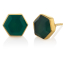 Icosa Stud Earring Green Onyx Gold