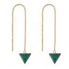 Immersion Earring Green Onyx Gold